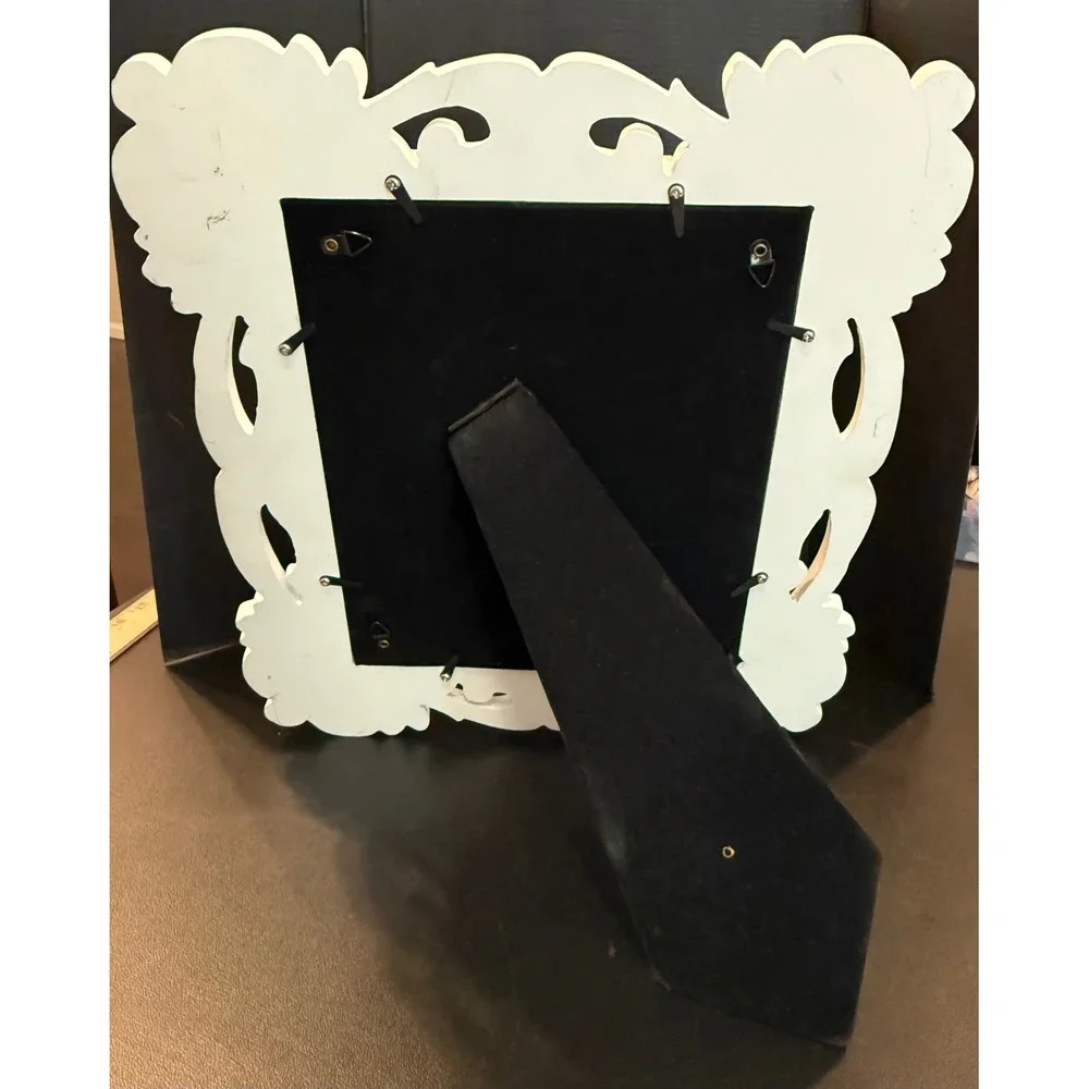 Picture Frame White Ornate Baroque Distressed Scroll Shabby Chic Victorian 8x10